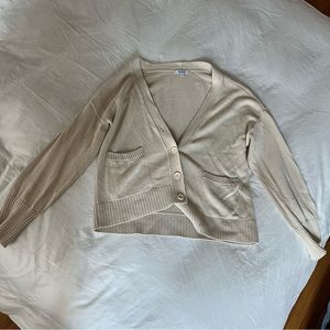 525 Cream Long Sleeve Cardigan w/ Pockets Size S